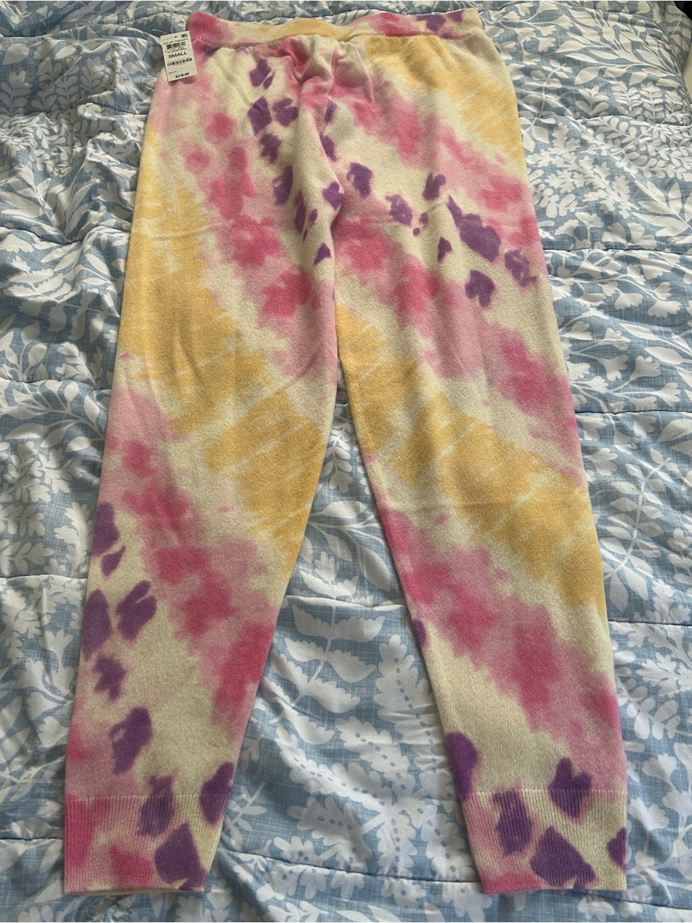 Charter Club Pink, Yellow & Purple Tye Dye Set (Matching Cardigan and Tie Pants)